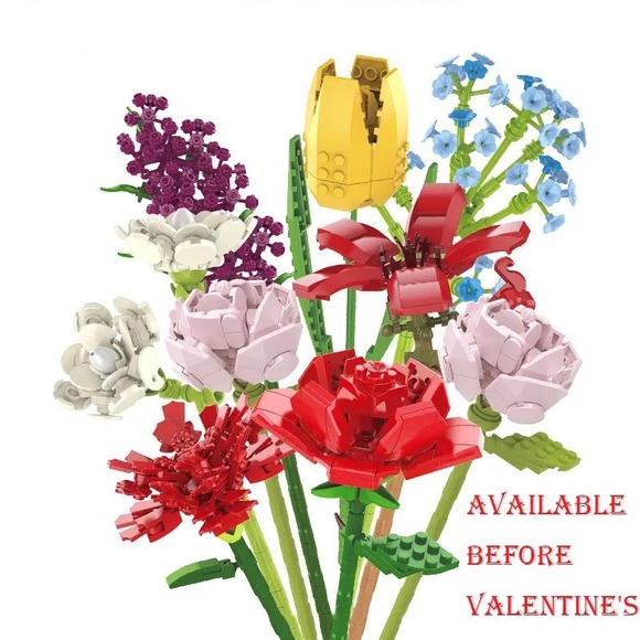 1pcs Lego Creative Building Blocks Flower Bricks Plant Gift Constructor Rose - Picture 12 of 14